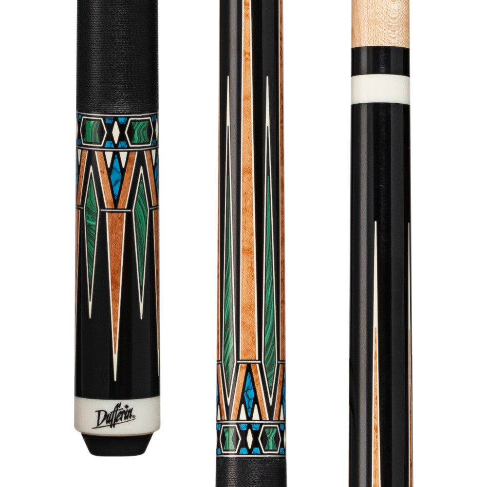 Dufferin Black & Green Malachite Cue with Black Linen Wrap - photo 1