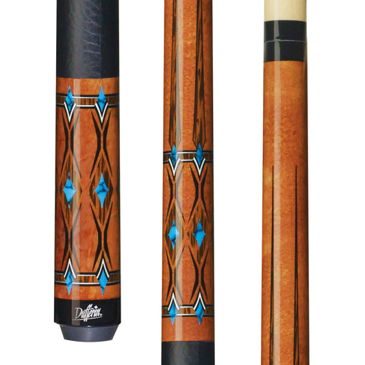 Dufferin Curly Maple & Blue Recon Cue with Faux Leather Wrap - photo 1