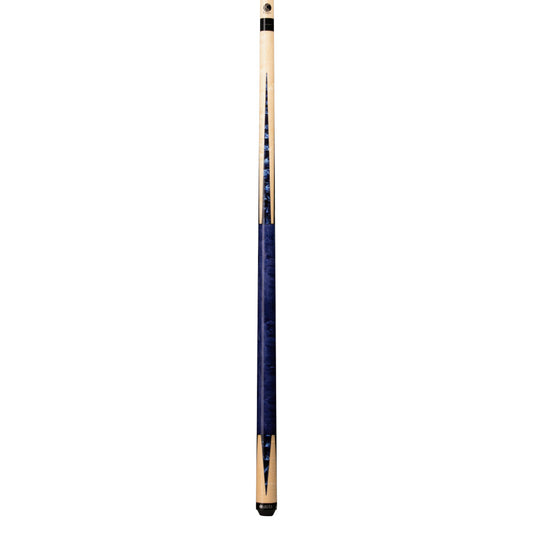 Lucasi Custom Deep Blue Stained & Natural Super Birdseye Wrapless Cue - photo 2