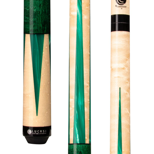 Lucasi Custom Emerald Stained & Natural Super Birdseye Wrapless Cue - photo 1