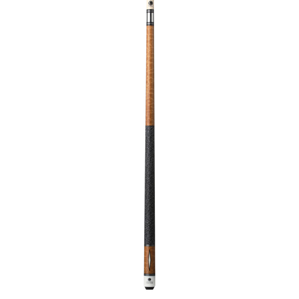 Lucasi Custom Exotic Apitong Diamond Series Cue with Black/White Linen Wrap - photo 2