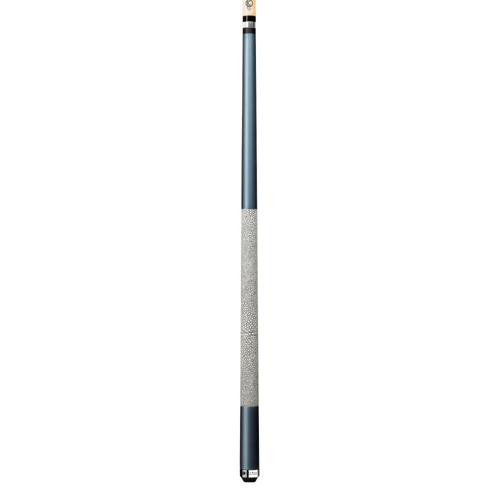 Lucasi Custom Matte Metallic Cobalt Blue Cue with Shagreen Embossed Leather Wrap - photo 2