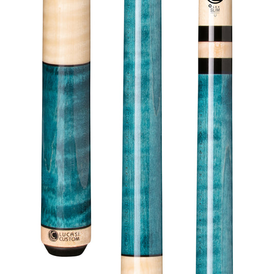 Lucasi Custom Teal Stained & Natural Birdseye Wrapless Cue - photo 1