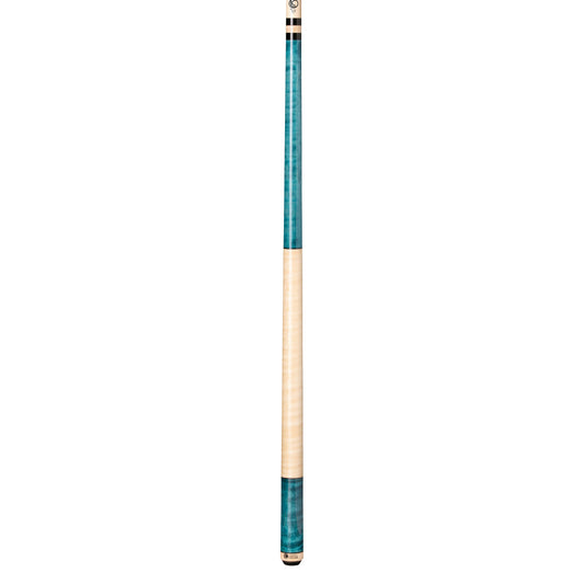 Lucasi Custom Teal Stained & Natural Birdseye Wrapless Cue - photo 2