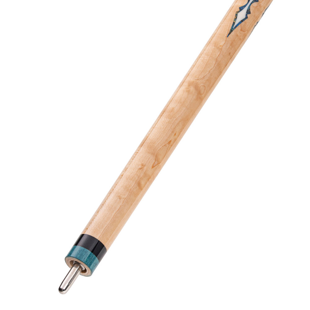 Lucasi Custom Walnut Birdseye & Aquamarine/Off-White Wrapless Cue - photo 4