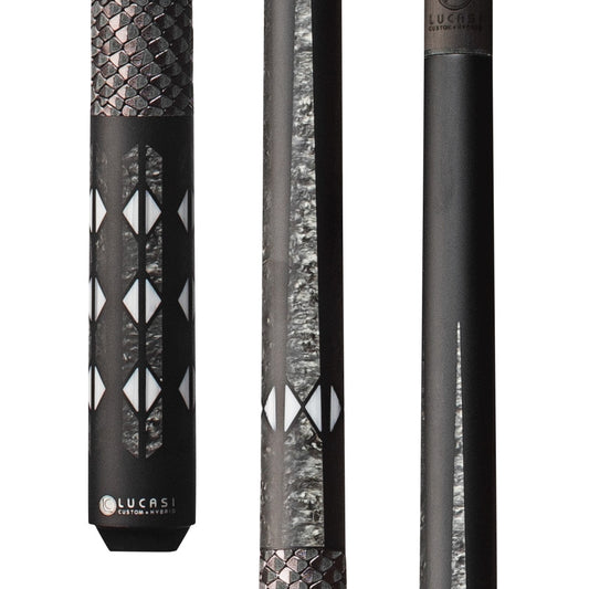 Lucasi Pinnacle Matte Black/Imitation Bone Cue with Carbon Fiber Tech Shaft - photo 1