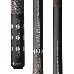 Lucasi Pinnacle Matte Black/Imitation Bone Cue with Carbon Fiber Tech Shaft