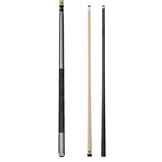 Pure X Matte Silver Cue with MZ Grip 2 Shaft Bundle