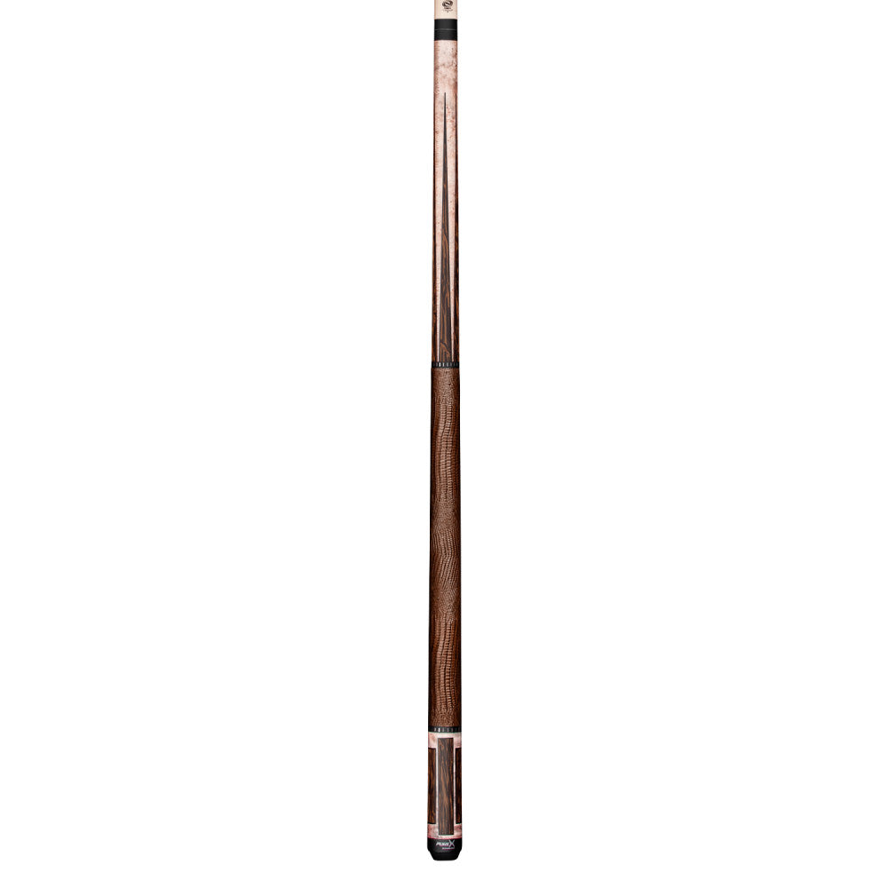 Pure X Matte Smoke Grey Birdseye & Black Palm Cue with Brown Embossed Leather Wrap - photo 2