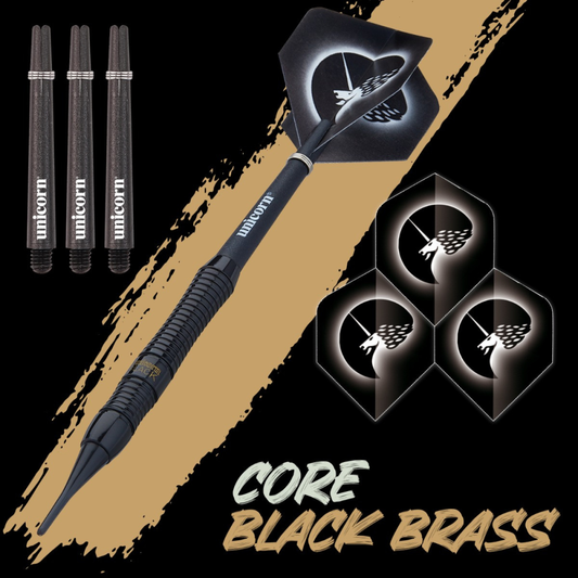 Unicorn Core Plus Black Brass Style 2 Soft Tip Dart Set