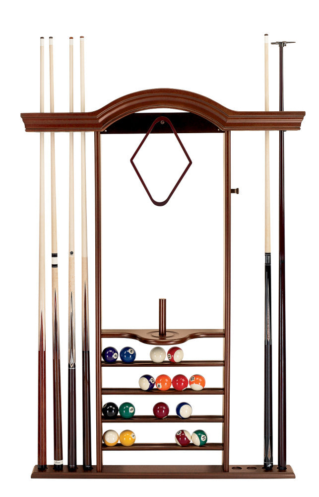 Pool Rack Cabinet Design 7-Cue Wall Rack (Old World Mahogany) | Pool Cue Rack – Cue & Case