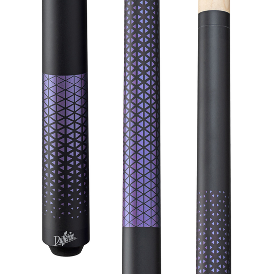 Dufferin Matte Black Purple Triangle Pattern Wrapless Cue