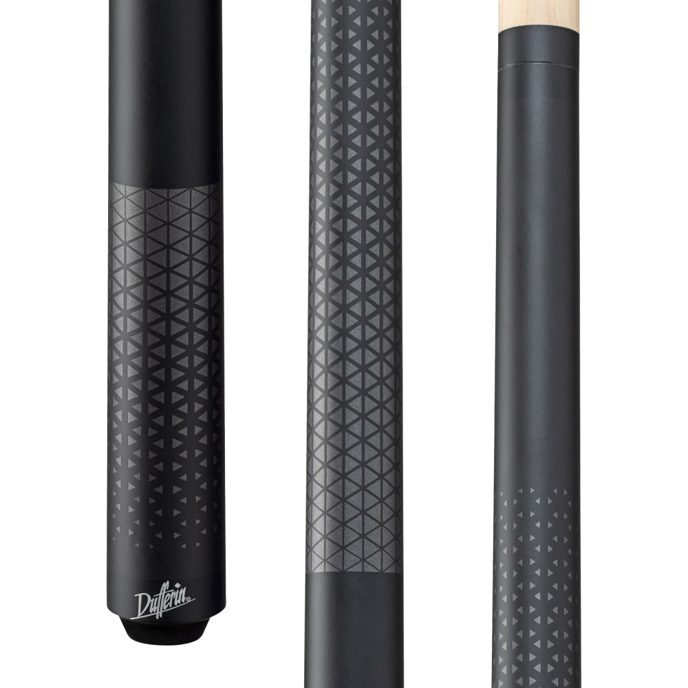 Dufferin Matte Black Silver Triangle Pattern Wrapless Cue