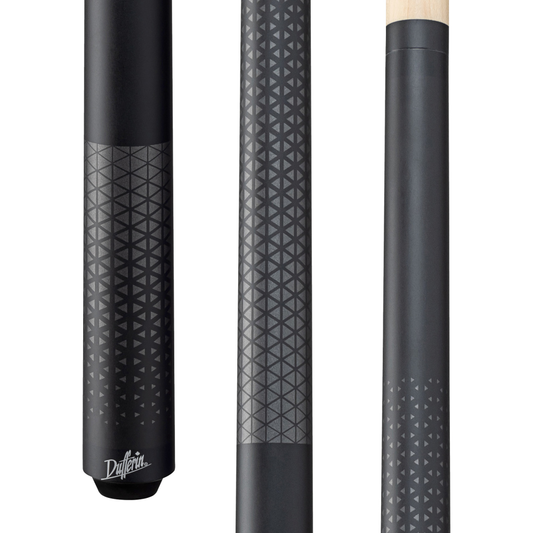 Dufferin Matte Black Silver Triangle Pattern Wrapless Cue