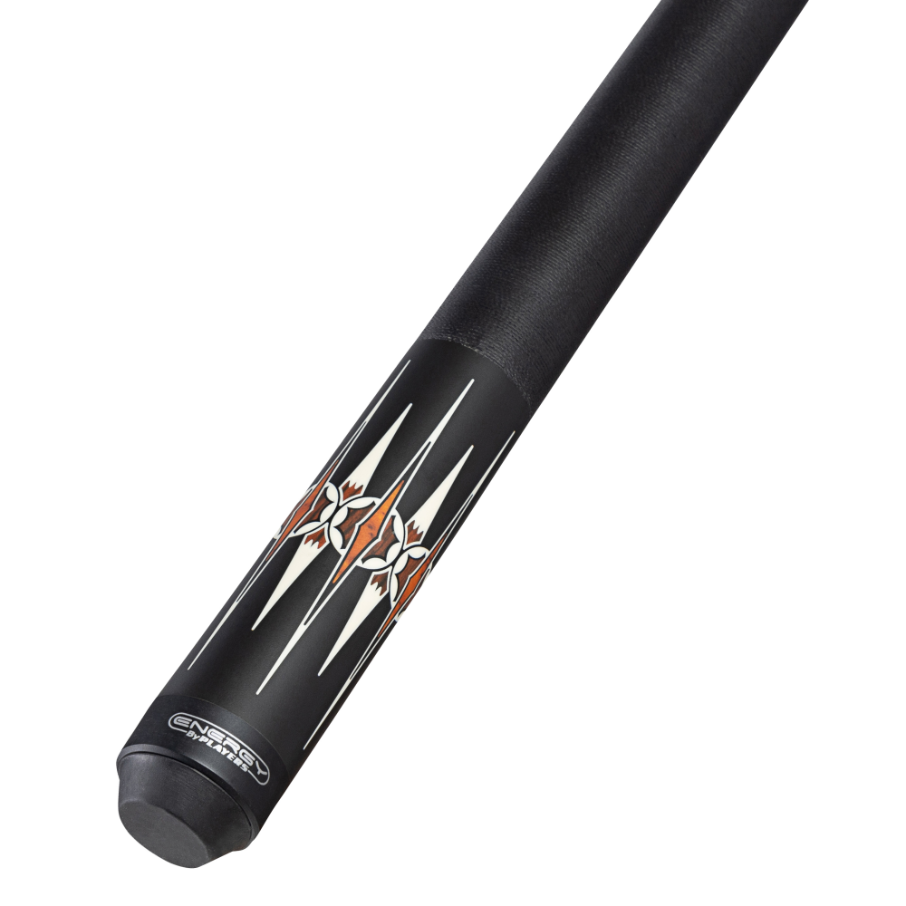 Energy By Players Matte Black/White with Cocobolo Cue with Black Linen Wrap