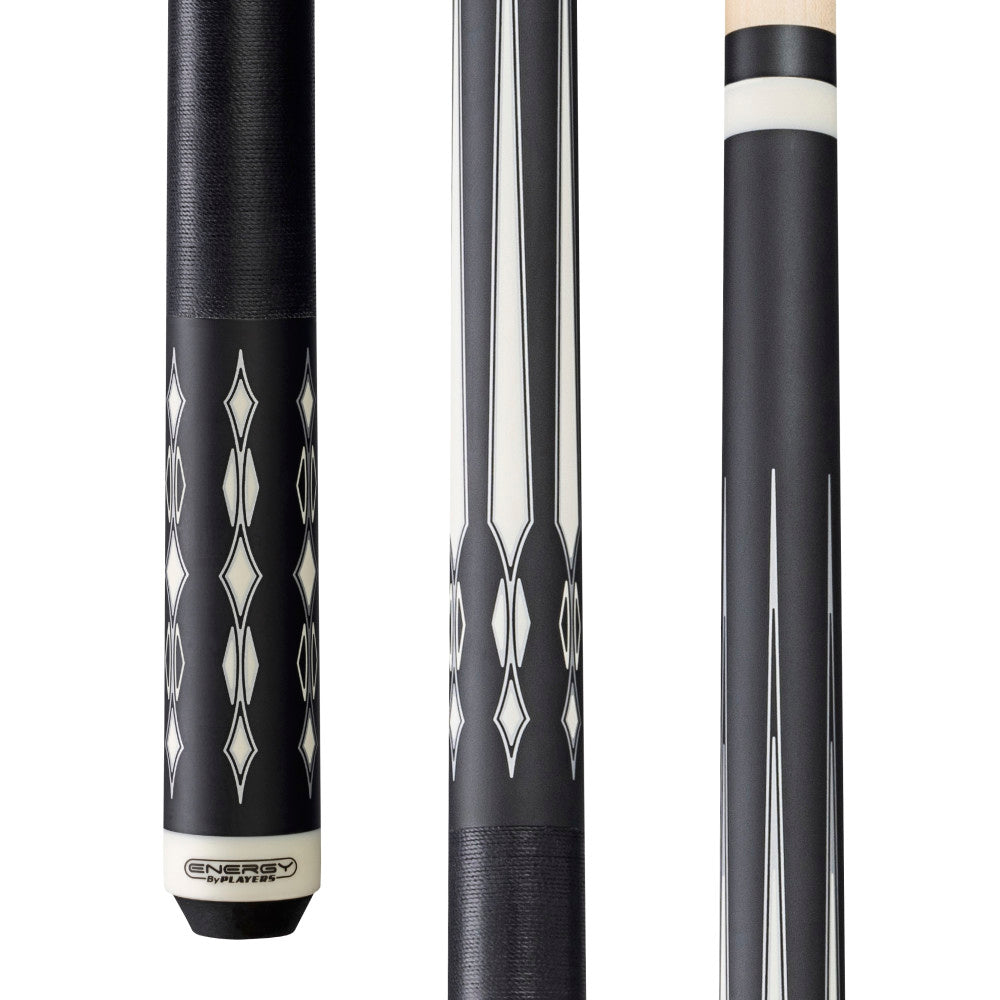 Energy By Players Matte Black/White with Silver Cue with Black Linen Wrap - photo 1