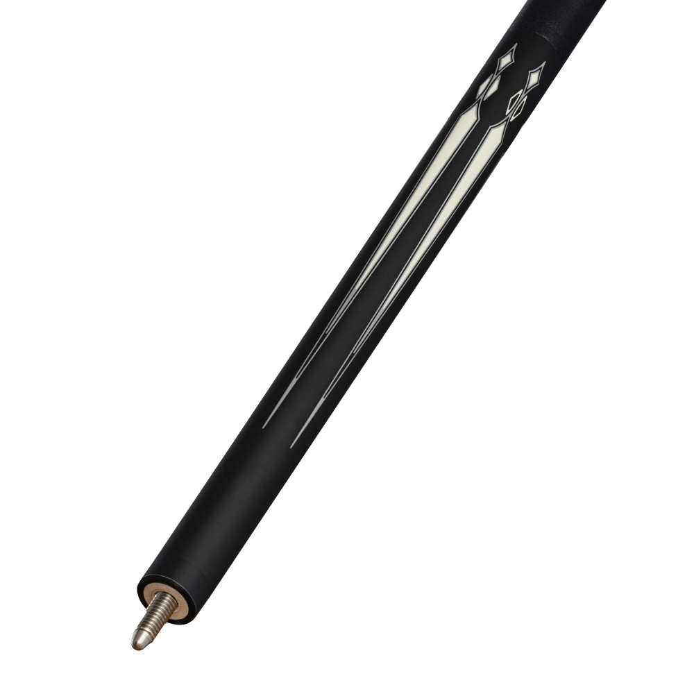 Energy By Players Matte Black/White with Silver Cue with Black Linen Wrap