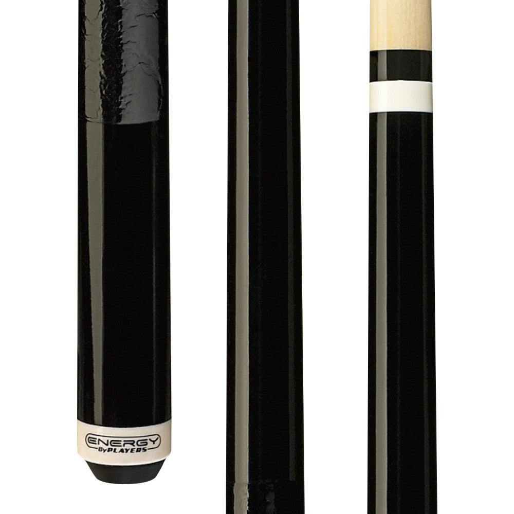 Energy By Players Midnight Black Gloss Cue with Simulated Leather Wrap - photo 1