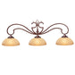 HJ Scott 52" Wrought Iron 3-Shade Billiard Light - photo 2