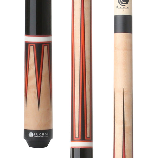 Lucasi Custom Black & Antique Birdseye/Red Orange Wrapless Cue - photo 1