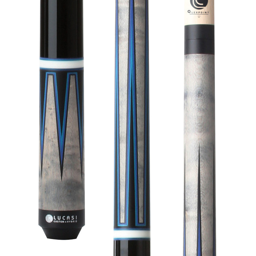 Lucasi Custom Black & Grey/Blue Wrapless Cue - photo 1