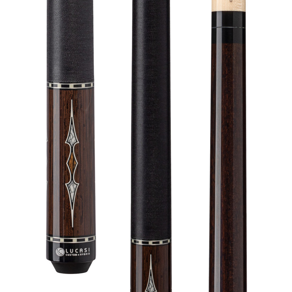 Players Black Palm & Bocote Cue with Embossed Leather Wrap