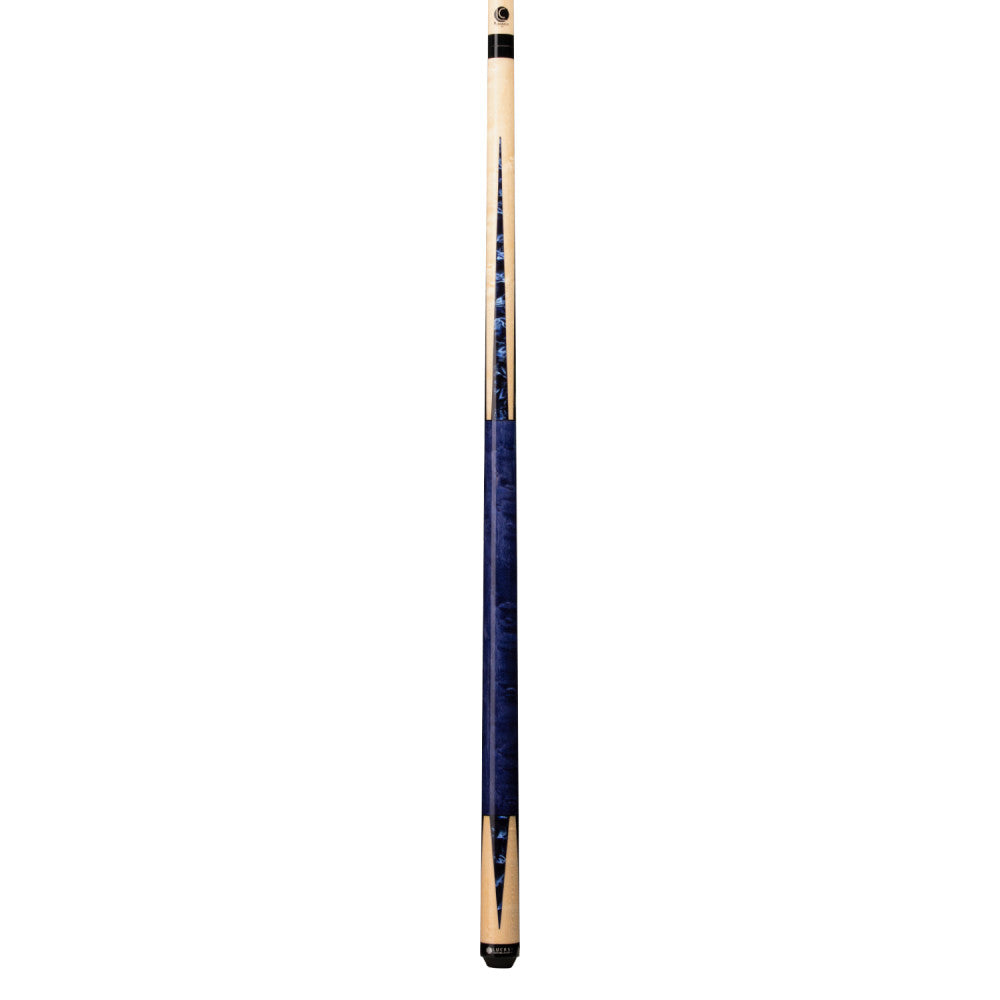 Lucasi Custom Deep Blue Stained & Natural Super Birdseye Wrapless Cue - photo 2