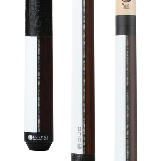 Lucasi Custom Duo Black/White Black Palm Cue with Embossed Leather Wrap - photo 1