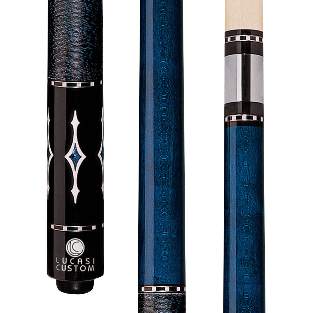 Lucasi Custom Luminous Blue Birdseye Maple with Black/Blue Linen Wrap - photo 1