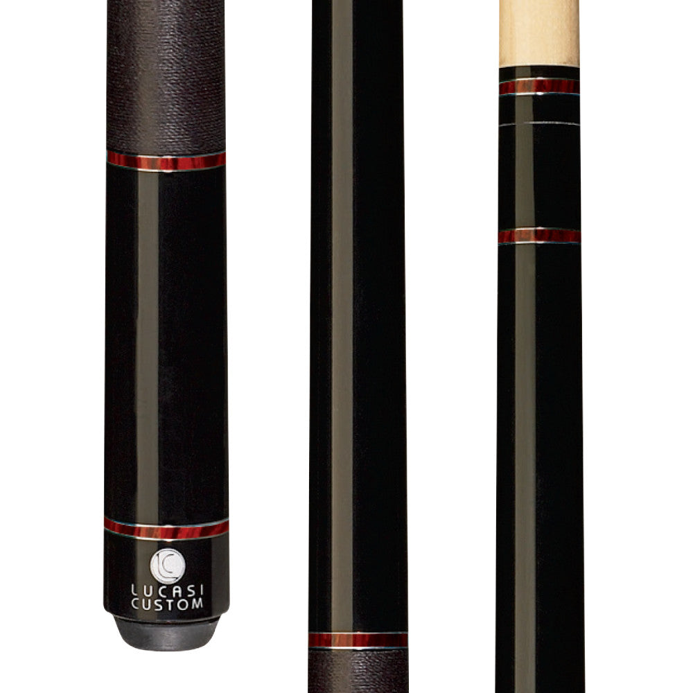 Lucasi Custom Midnight Black & Exotic Cocobolo Cue with Black Linen Wrap - photo 1