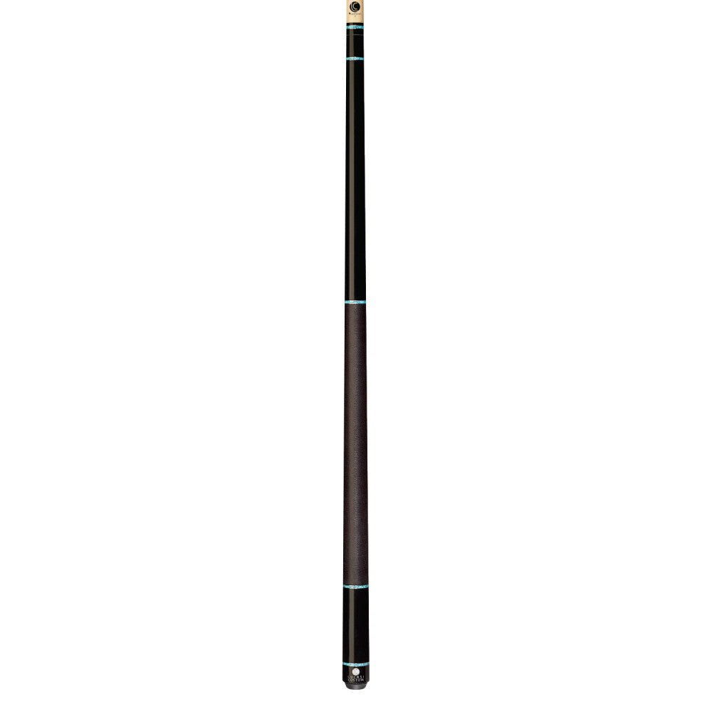 Lucasi Custom Midnight Black & Turquoise Recon Cue with Black Linen Wrap - photo 2