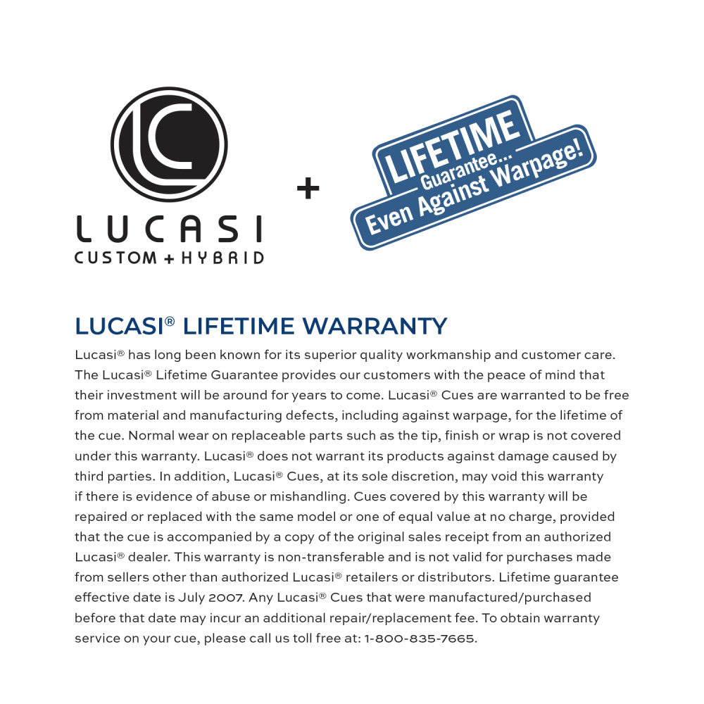 Lucasi Custom Natural Birdseye/Blue Luster Cue with Black & White Linen Wrap - photo 8