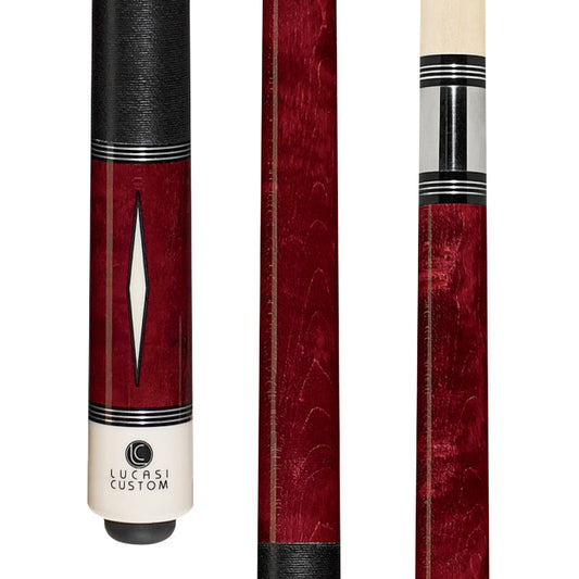 Lucasi Custom Venetian Red Diamond Series Cue with Black Linen Wrap - photo 1