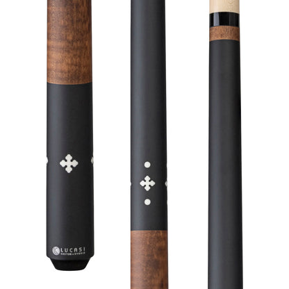 Lucasi Custom Walnut Curly Maple & Matte Black/Imitation Bone Wrapless Cue - photo 1