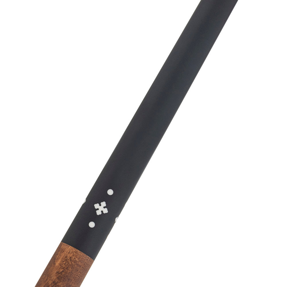 Lucasi Custom Walnut Curly Maple & Matte Black/Imitation Bone Wrapless Cue - photo 5