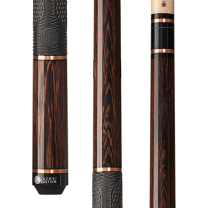 Lucasi Hybrid Black Palm & Rose Gold Rings Cue with Fusion G5 Grip - photo 1