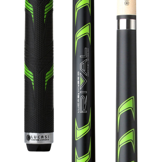 Lucasi Hybrid Rival Black & Metallic Green Matte Finish Cue with Rival G5 Grip - photo 1