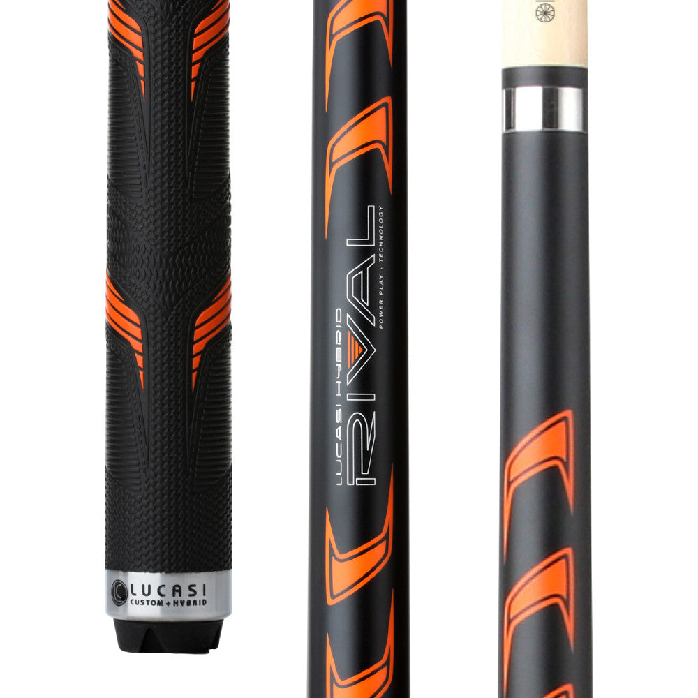 Lucasi Hybrid Rival Black & Metallic Orange Matte Finish Cue with