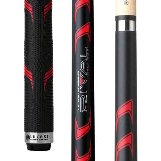 Lucasi Hybrid Rival Black & Metallic Red Matte Finish Cue with Rival G5 Grip - photo 1