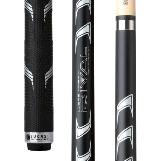 Lucasi Hybrid Rival Black & Metallic Silver Matte Finish Cue with Rival G5 Grip - photo 1