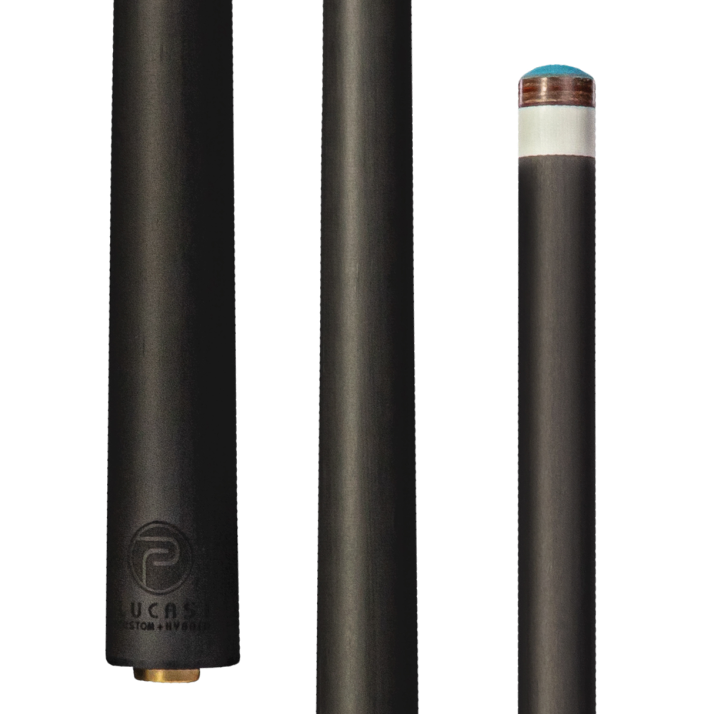 Lucasi Pinnacle Matte Black/Imitation Bone Cue with Carbon Fiber Tech Shaft