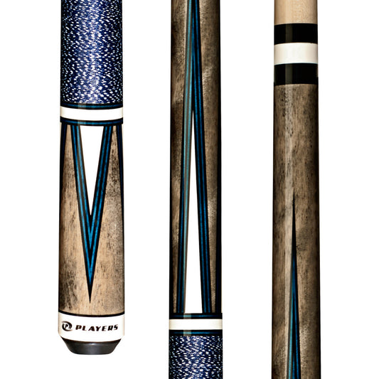 Players 4 Point White Cue with Blue Double Pressed Irish Linen Wrap - photo 1