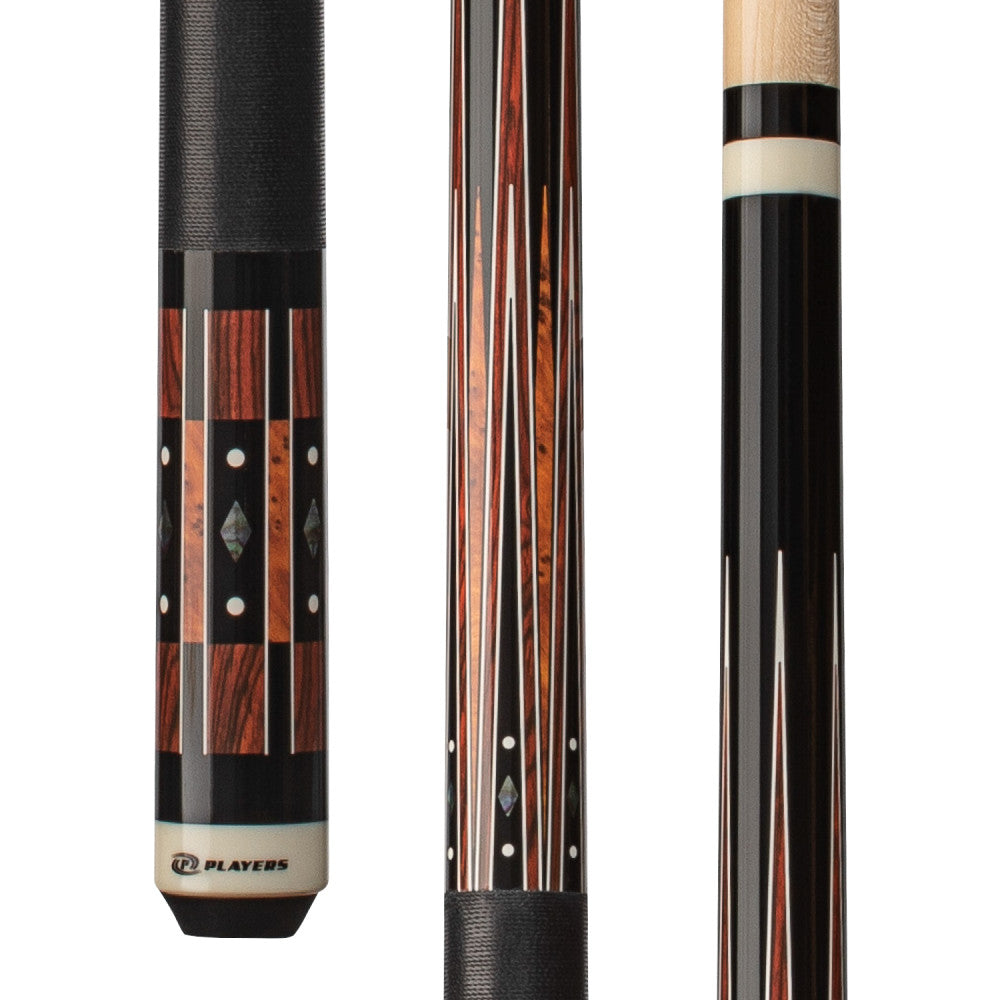 Players Black & Cocobolo Cue with Black Linen Wrap - photo 1