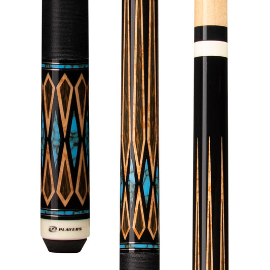 Players Black Palm & Blue Recon Cue with Black Linen Wrap - photo 1