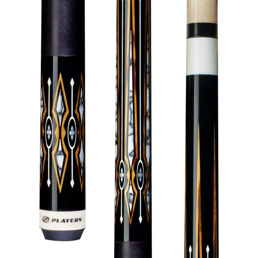 Players Black with White Recon Diamond Cue with Black Linen Wrap - photo 1