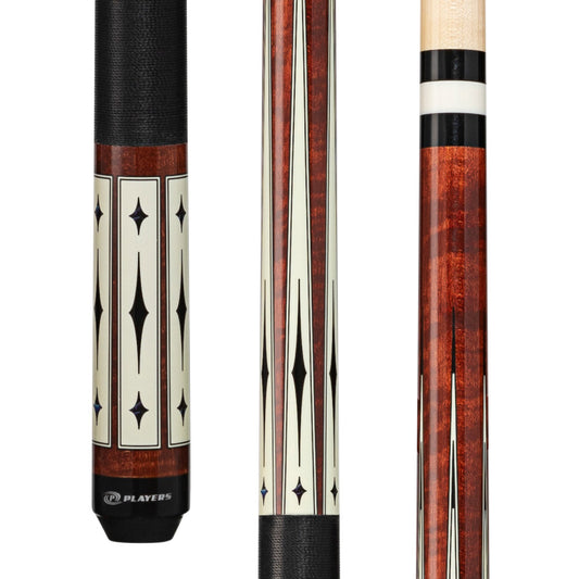 Players Curly Maple & White/Blue Diamond Cue with Black Linen Wrap - photo 1