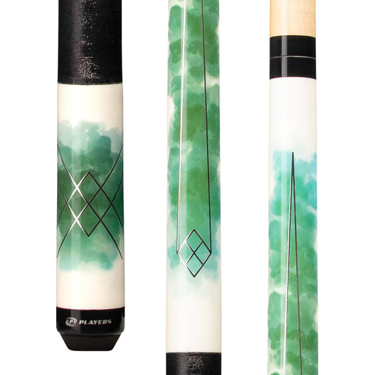 Players Green Watercolor Cue with Black Linen Wrap - photo 1