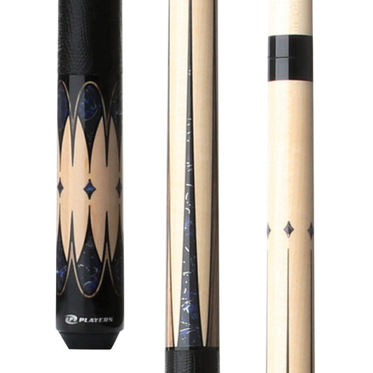 Players Natural Maple & Blue Stone Cue with Black Linen Wrap - photo 1