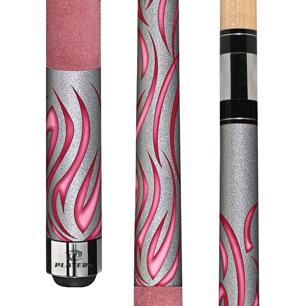Players Pink Flames Cue with Soft Suede Wrap - photo 1