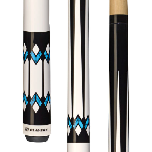 Players White with Blue Recon Cue with Black Linen Wrap - photo 1